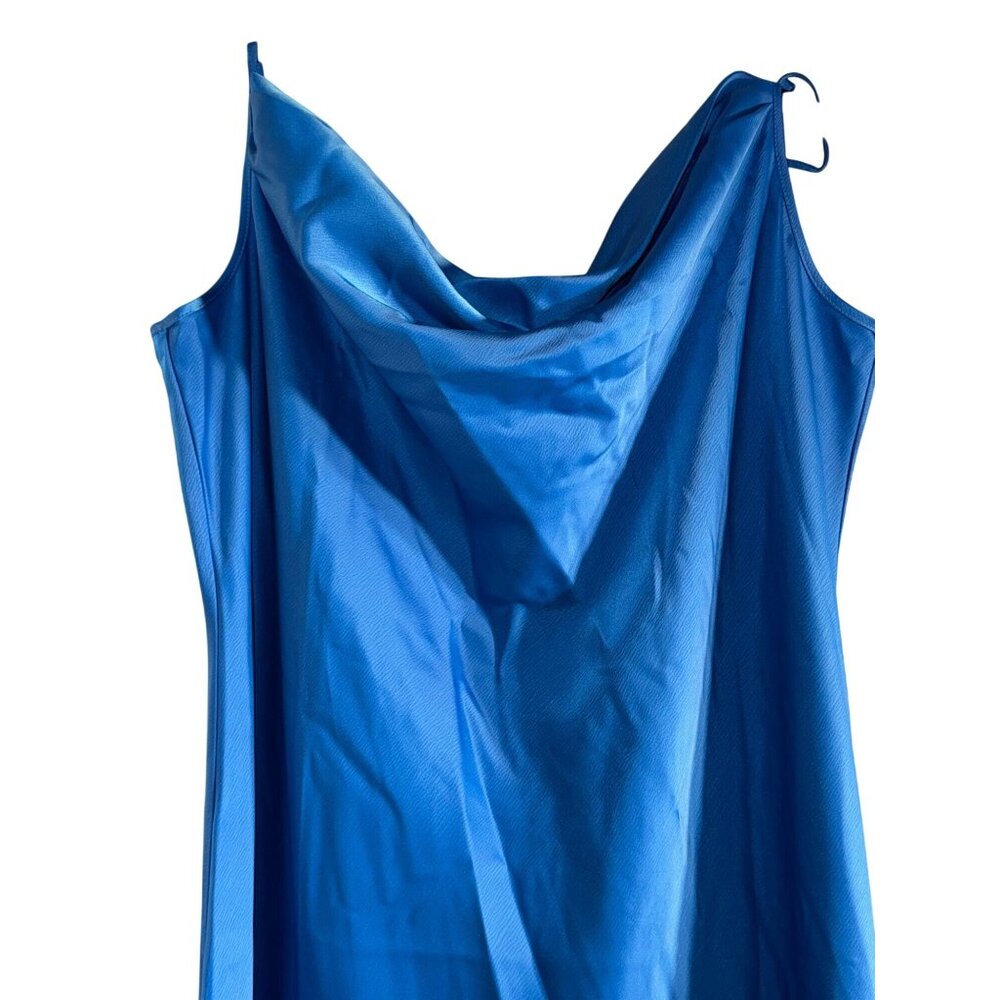 WAYF Womens Blue Cowl Neck Maxi Dress Size XXL - Picture 3 of 12